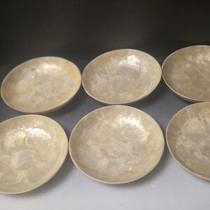 Mop Capiz New 6 Bowls 6inches Labeled from Gumps San Francisco Hi End